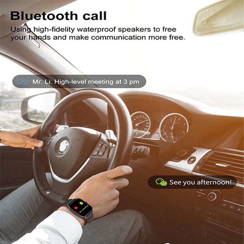 Đồng hồ thông minh Lykry DT35+ 1.75 inch mặt vuông có thể thay đổi nền kết nối cuộc gọi Bluetooth chống nước IP67 baseus