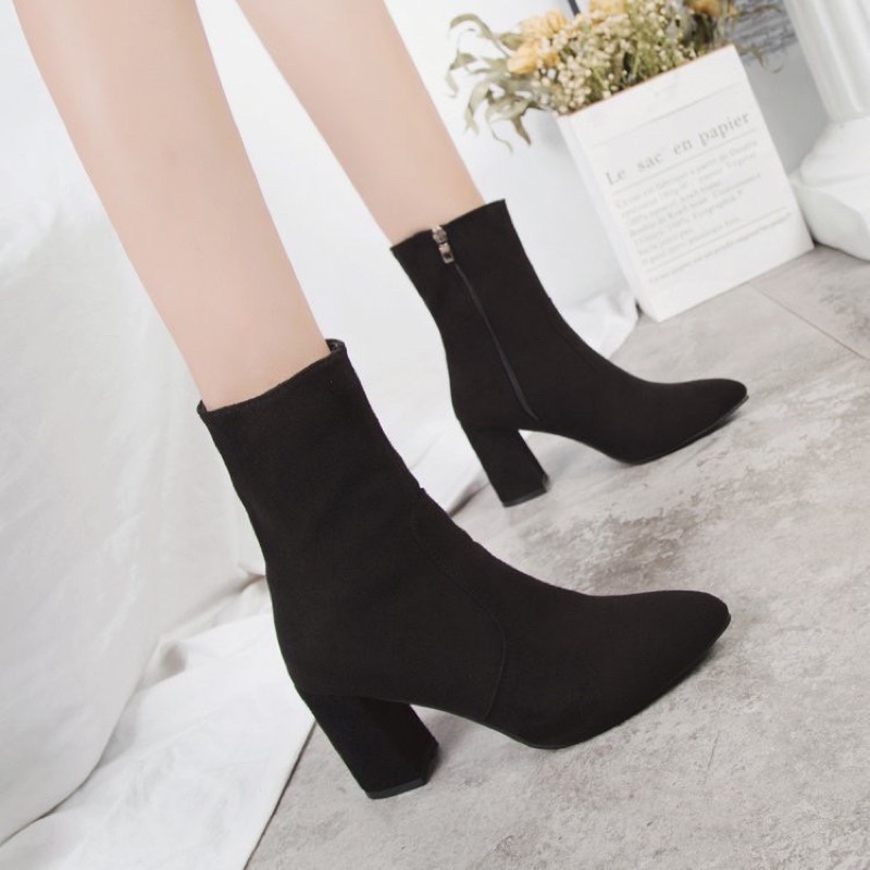 BOOT LỬNG CHẤT NỈ ĐẾ 7cm