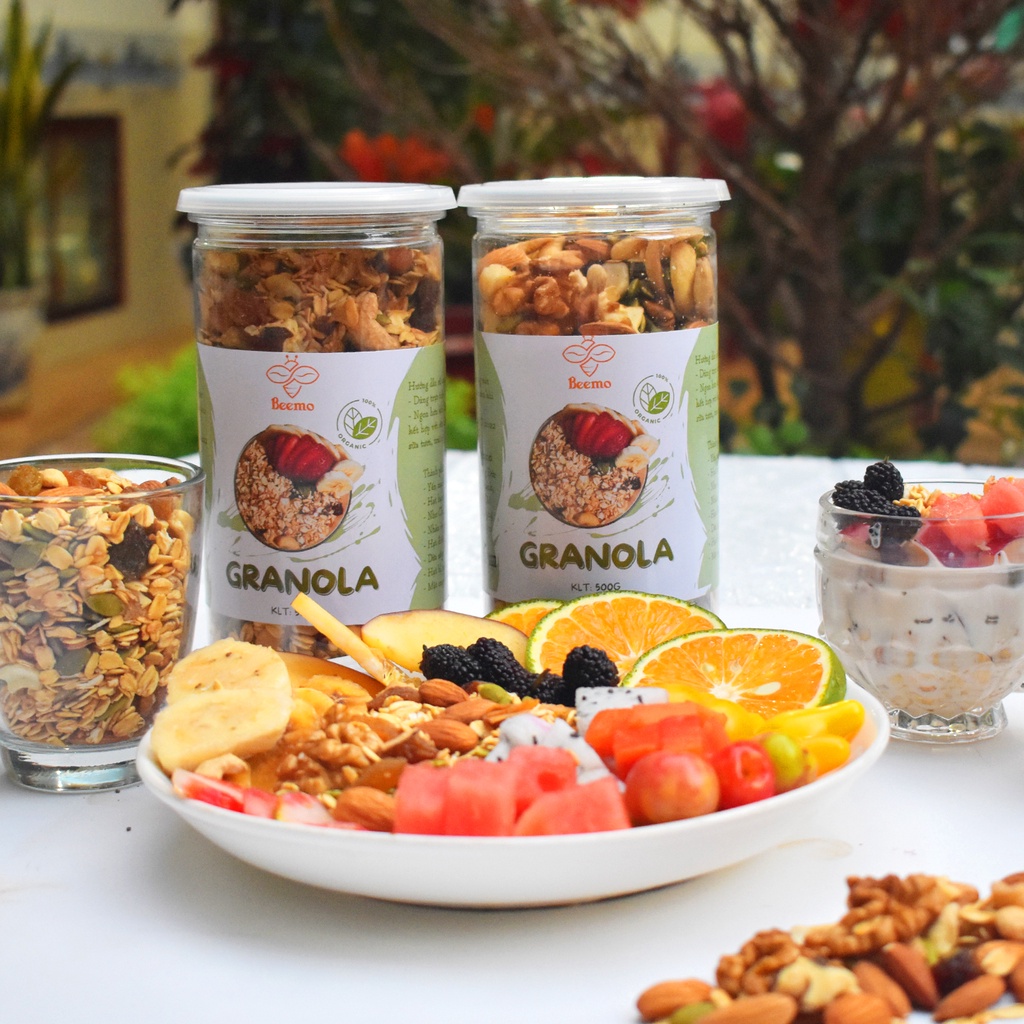 Granola yến mạch mix 7 loại hạt dinh dưỡng, ngũ cốc ăn kiêng giảm cân Beemo