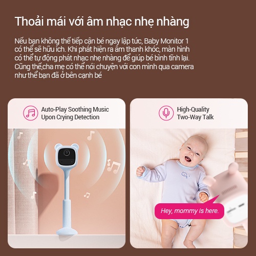 Camera trông trẻ không dây pin sạc ip wifi ezviz BM1 phát hiện tiếng khóc