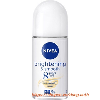 Lăn Khử Mùi Nữ 50ml Nivea Làm Trắng Và Mịn Da Brightening & Smooth 100% chính hãng.