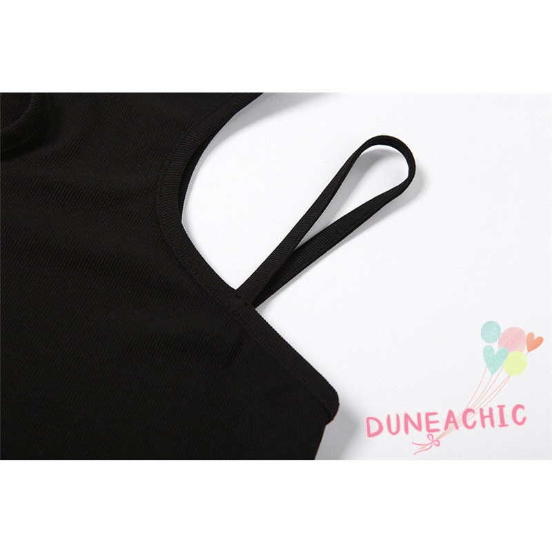 DUNEA Bộ Áo Liền Quần Ôm Dáng Có Găng Tay Và Dây Đeo Quyến Rũ Dành Cho Nữ