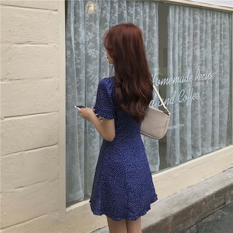 Đầm Nữ Cổ Chữ V Tay Ngắn Phong Cách Hàn Quốc | BigBuy360 - bigbuy360.vn