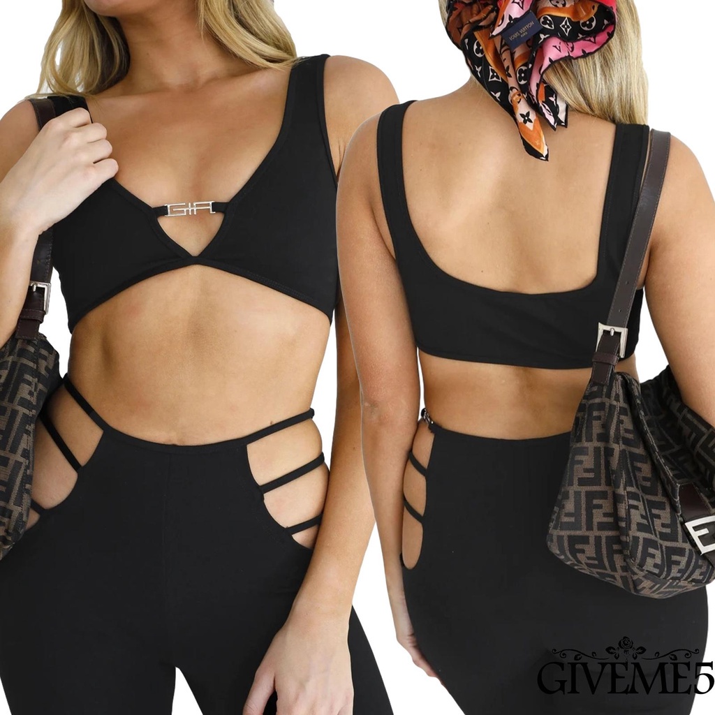 Áo Lửng Cổ V Hở Lưng Màu Trơn Thời Trang Mùa Hè Quyến Rũ Cho Nữ