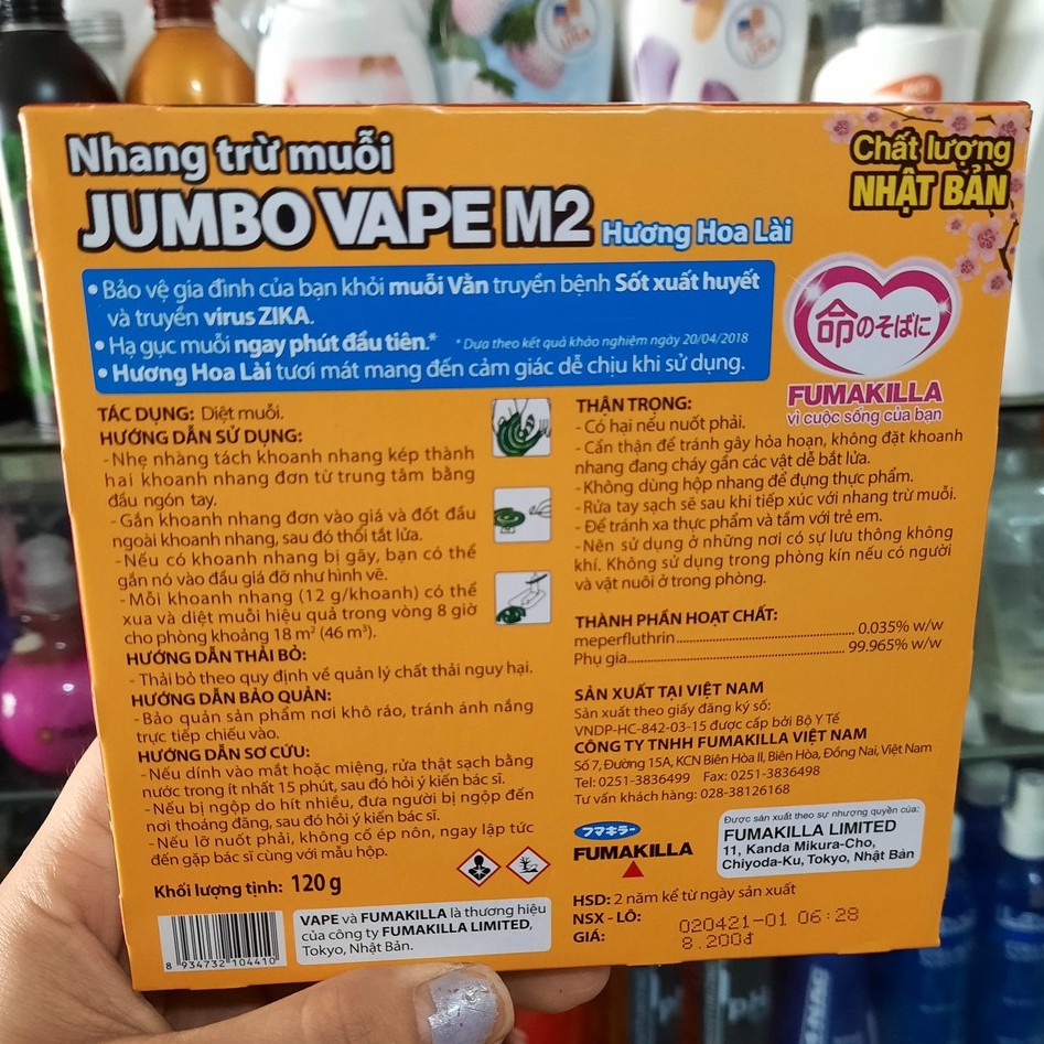 Nhang trừ muỗi Jumpo Vape hương hoa lài 120g