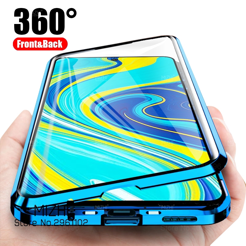 Ố bảo vệ hai mặt kính kim loại từ tính cho Redmi Note 9s Xiaomi Note 9 Pro Max Note9 Not 9 s