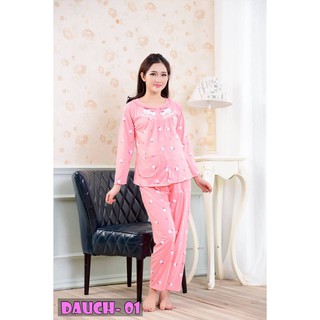 Bộ đồ bầu và sau sinh cài cúc hình dau, 100%cotton