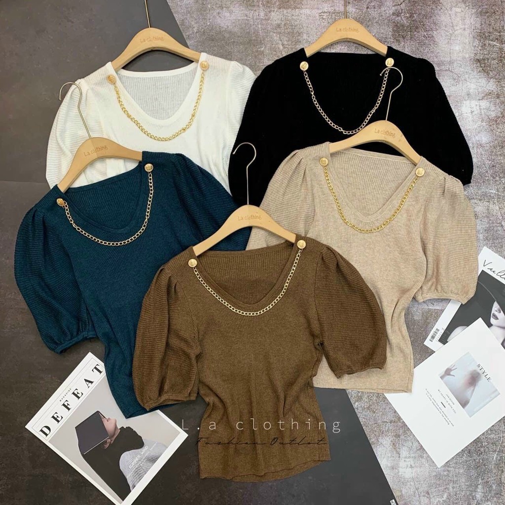 Áo len Mongtoghi tay bồng dáng ngắn siêu xinh | BigBuy360 - bigbuy360.vn