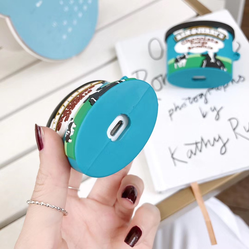 Vỏ Bảo Vệ Hộp Sạc Tai Nghe Bluetooth Airpods 1/2 pro Bằng Silicon Họa Tiết Bò Sữa/ Socola Dễ Thương