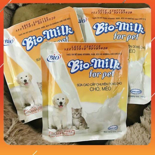 sữa Bio milk cho mèo - Sữa BI-O MILK FOR PET -100g, sữa cho chó mèo từ sơ sinh