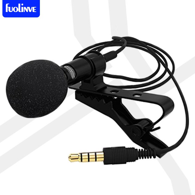 fo 3.5mm Clip On Mini Lapel Lavalier Microphone