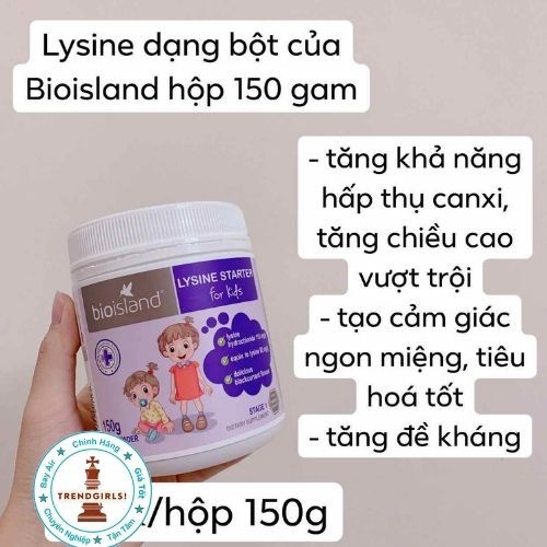 bột tăng chiều cao Bioisland Lysine Starter For Kids, Úc (150 gram) giúp phát triển chiều cao cho bé- Trend girls online