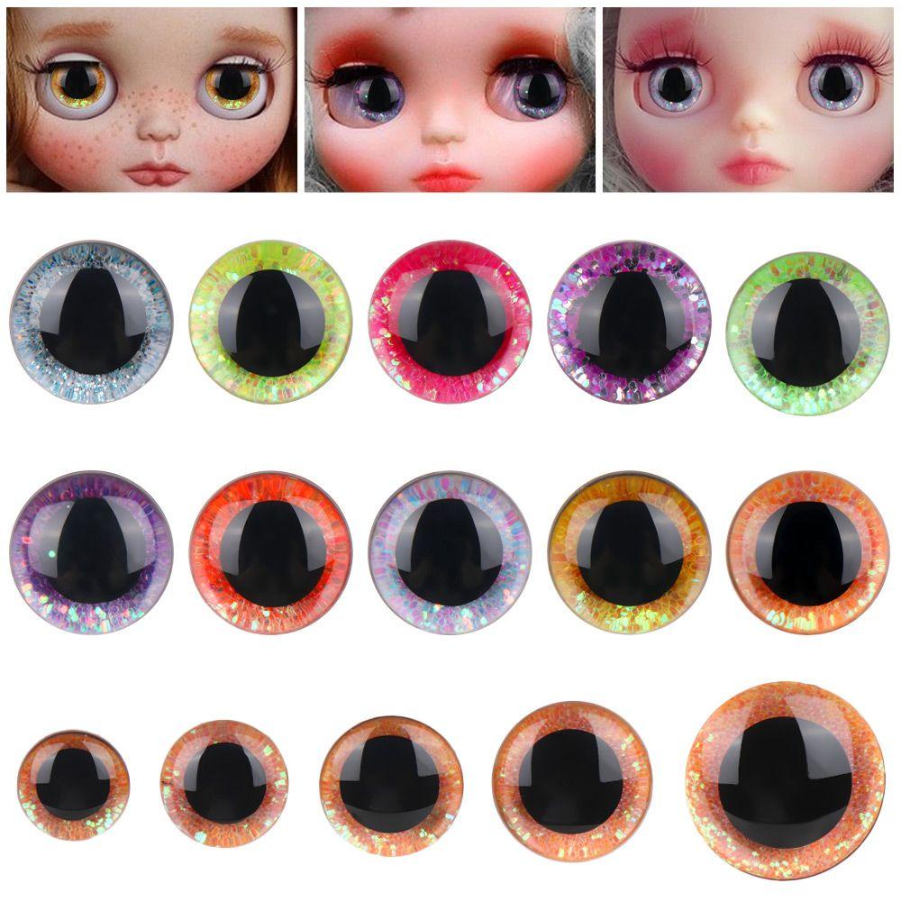 Mắt Nhựa Cứng Kim Tuyến Màu Cầu Vồng Cho Đồ Chơi