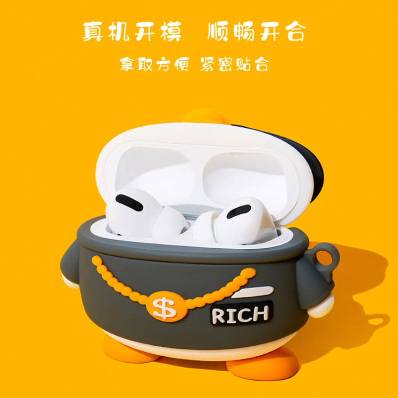 Ốp Airpod - Vỏ Bảo Vệ Tai Nghe Airprods 1 2 Pro - Hình Vịt Rick Kid - Chất Liệu Silicon - Mon Case