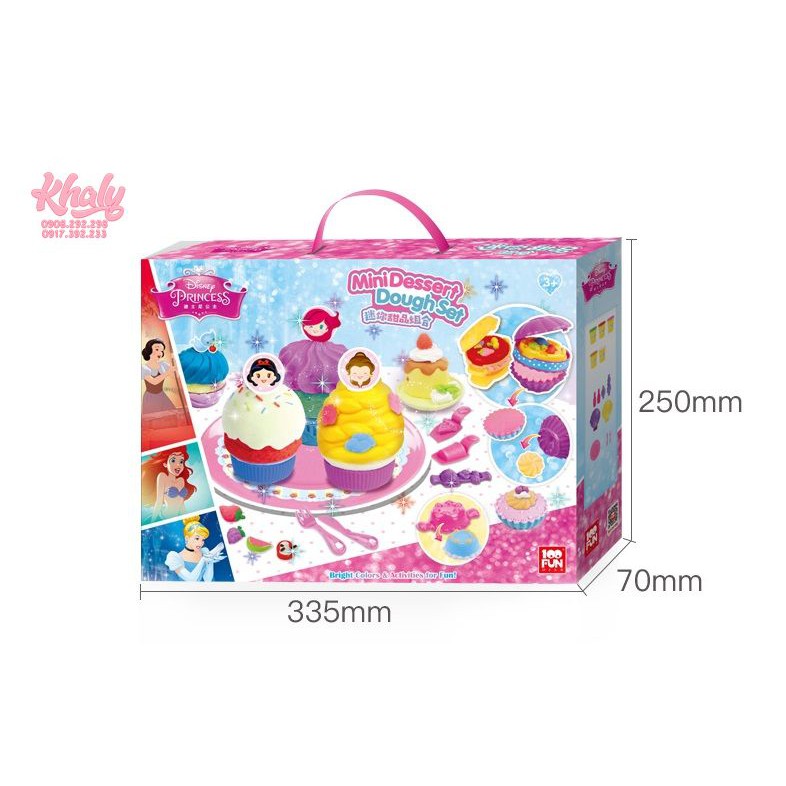 Bộ đồ chơi đất sét làm bánh kem Mini Dessert Dough Set hình công chúa Princess nổi 3D siêu cute cho bé gái - 90NDS2613