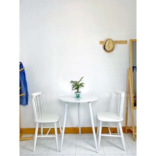 Bộ Bàn Ăn ,Cafe, Uống trà, Tiếp khách Bằng Gỗ Màu Trắng Kèm Ghế