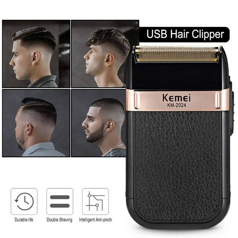 Máy cạo râu ướt và khô Kemei 2024 chuyên dùng cho gia đình,cắt tiệm, salon, baber shop,fade