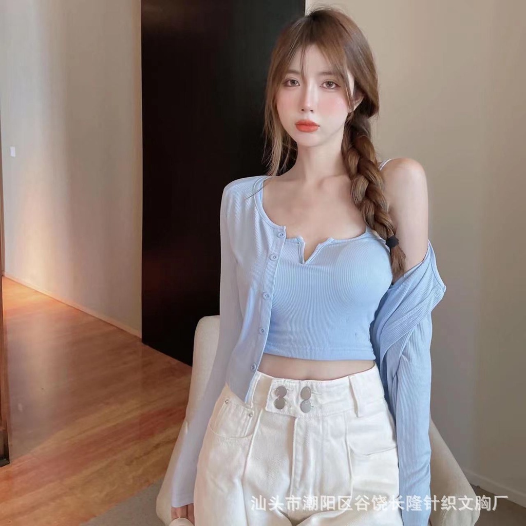 [Chất Đẹp Mùa Hè] Áo 2 dây cotton FREESIZE croptop có đệm nâng ngực gân tăm dáng ôm thoáng mát Missie MS01