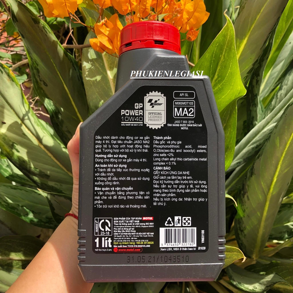 Nhớt MOTUL GP 10W40 Power 4T 10W40 MA2 Xe Số