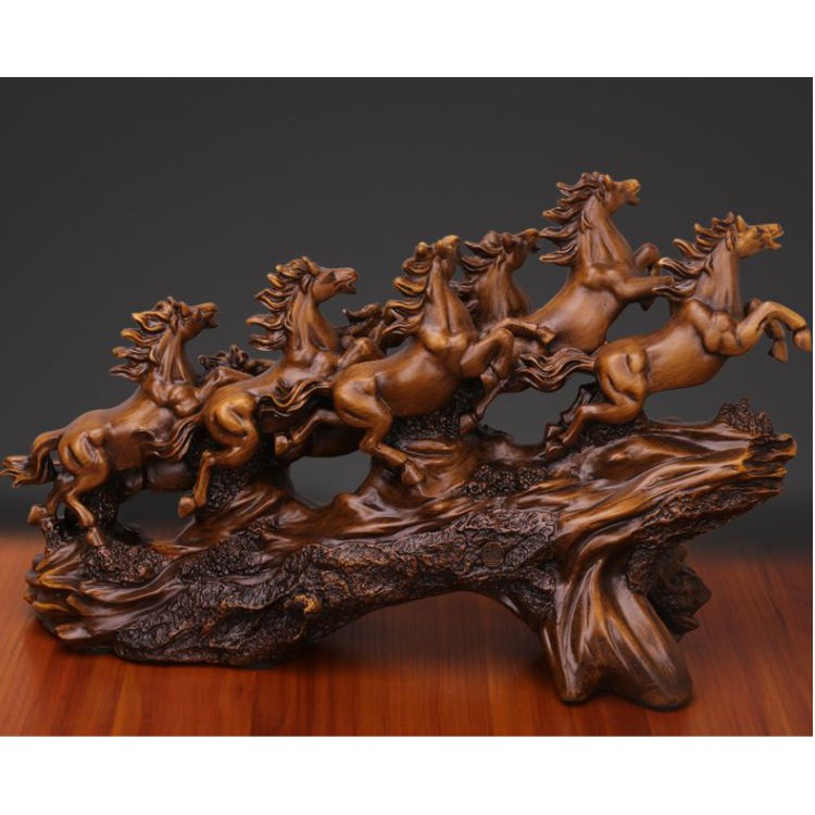 Tượng bát mã truy phong bột đá đúc sơn phủ gỗ T06 | BigBuy360 - bigbuy360.vn