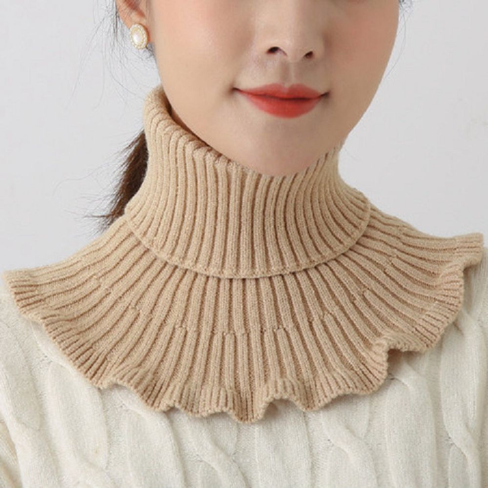 Cổ áo giả choàng cổ tháo rời được dệt kim len ấm áp thanh lịch thời trang thu đông đơn giản dành cho nữ