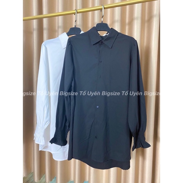 (T.U Bigsize 50-85kg) Áo Sơmi Tay Bo Chun Dáng Dài Loại 1