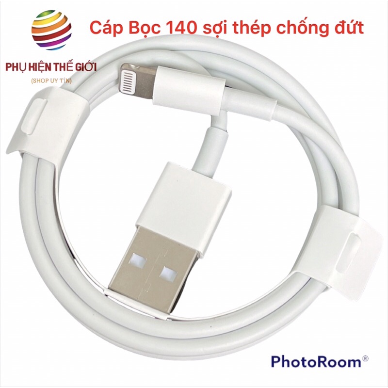 sợi dây đợc bọc 140 sợi thép chống đứt / Dây sạc Ip 1m [Bảo Hành 12 tháng 1-1]