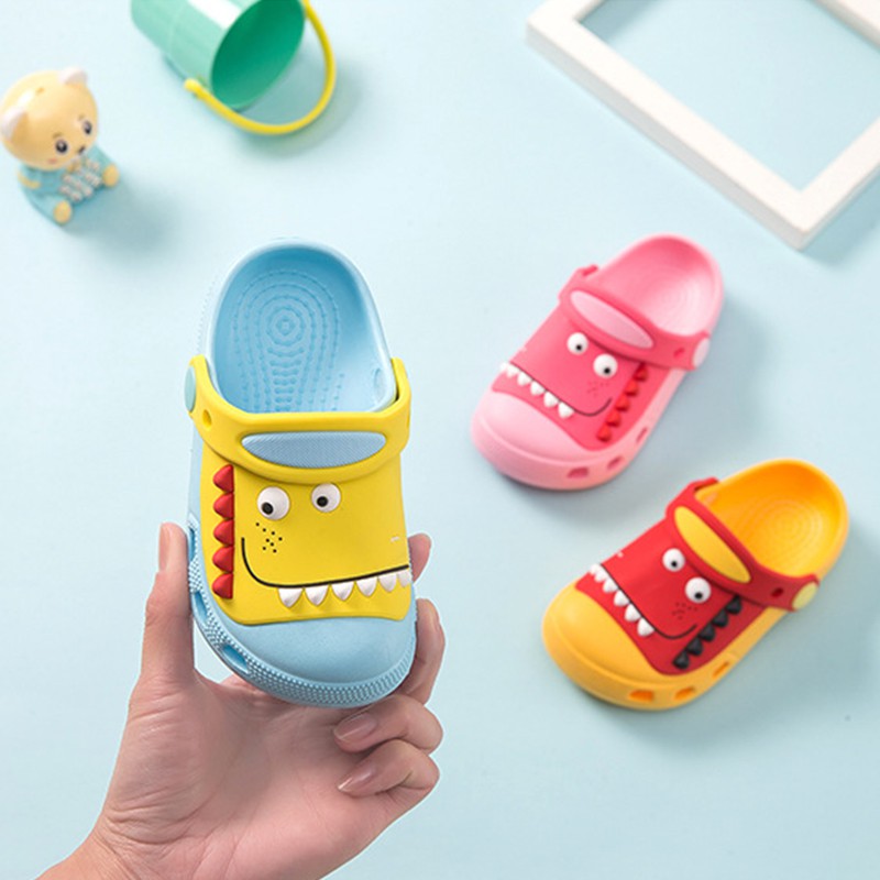AYUER Dép Đi Biển Chống Trượt Hình Khủng Long Dễ Thương Cho Bé Từ 1-5 Tuổi