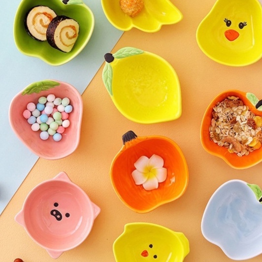 Bát Ăn Dặm Cute Cho Bé Gốm Sứ, Chén Ăn Dặm Kiểu Nhật Ngộ Nghĩnh Kích Thích Bé Ăn Ngon Miệng