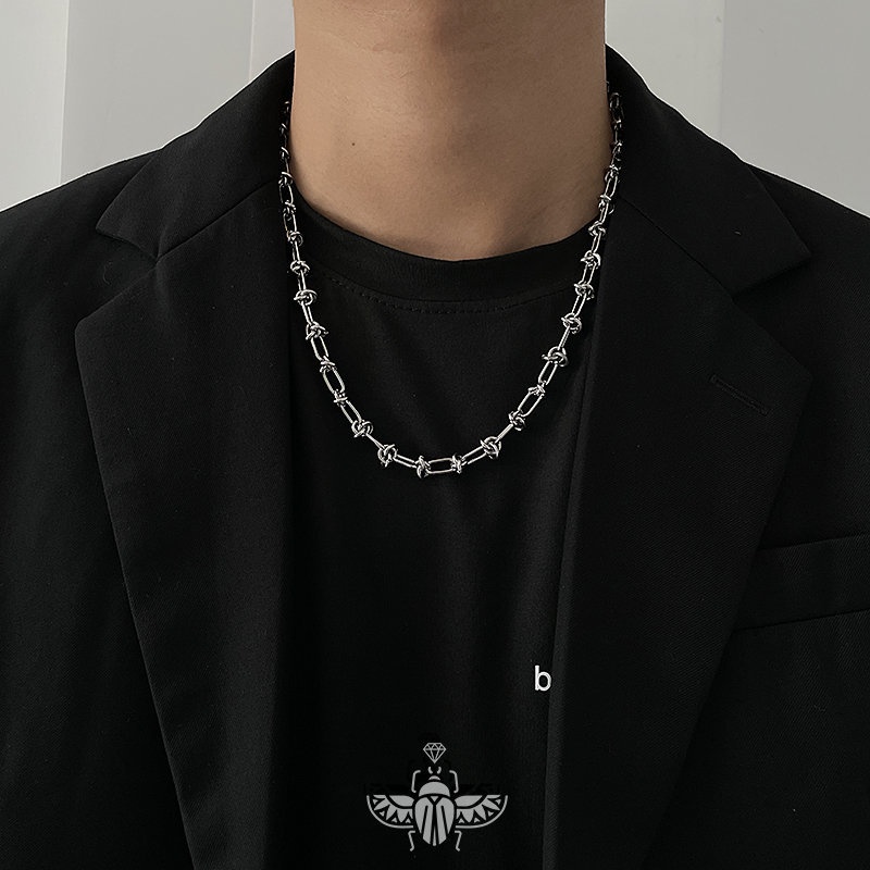 Vòng cổ Bằng Thép Không Gỉ Mặt Gai Thời Trang Hip Hop Đường Phố Cho Nam Và Nữ
