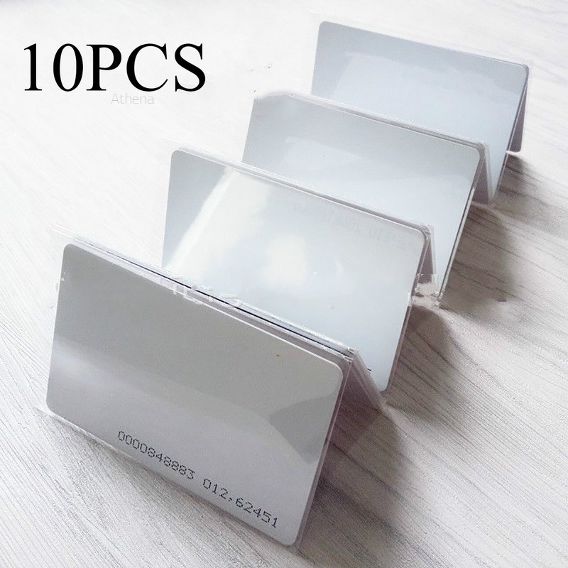 Bộ 10 tấm thẻ từ RFID màu trắng cho máy an ninh EM4100 em4102 tk4100