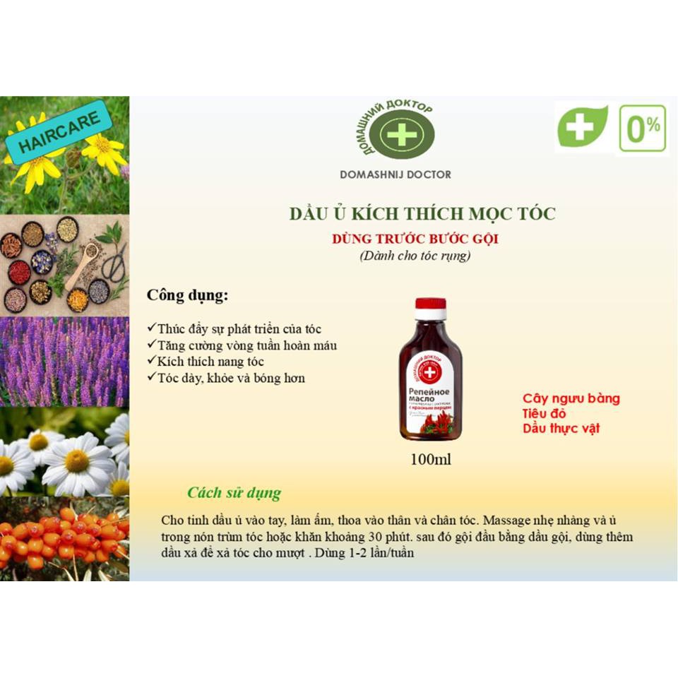 Tinh dầu ngưu bàng kích thích mọc tóc 150ml