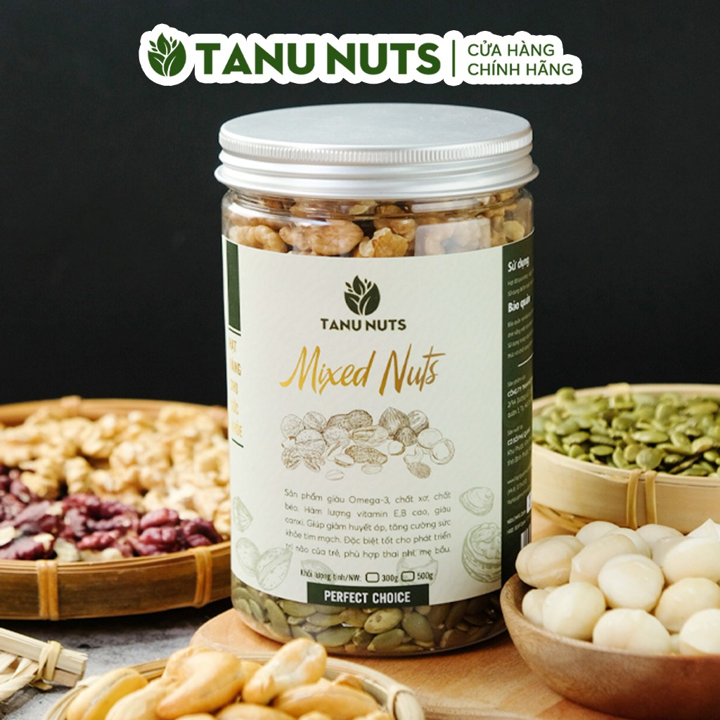 Hạt mix 5 loại TANU NUTS - 500gr Mixnuts tổng hợp (macca,óc chó vàng, óc chó đỏ, hạnh nhân, bí xanh) | BigBuy360 - bigbuy360.vn