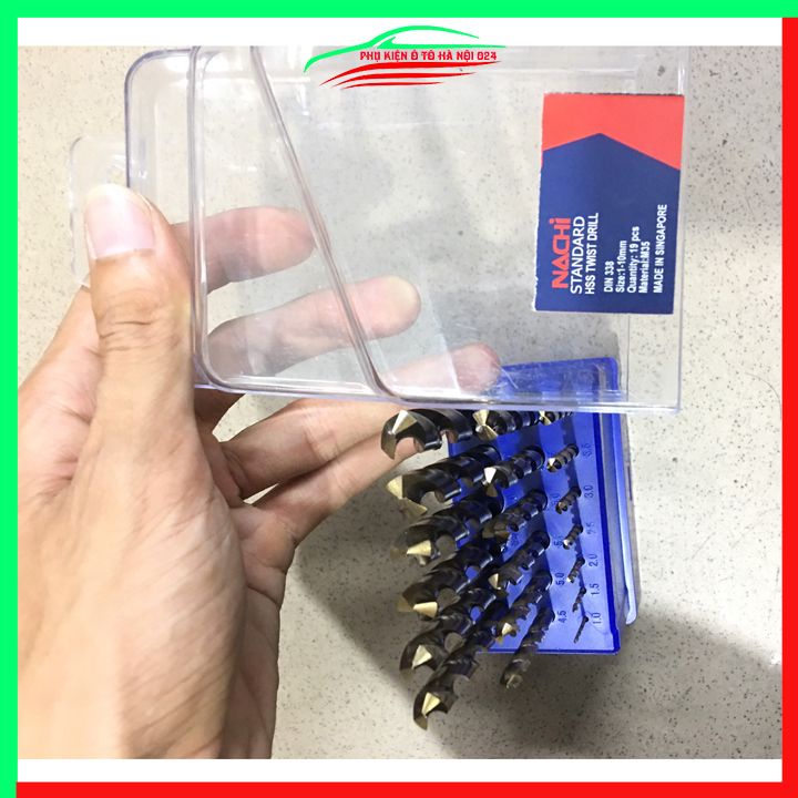 Bộ 19 mũi khoan inox Nachi Singapore đường kính 1-10mm sắn bén