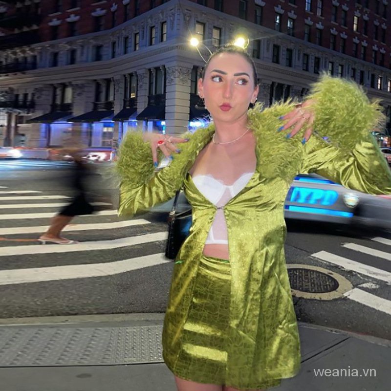 Áo Tay Dài Bằng Nhung Phối Nút Thiết Kế Thanh Lịch Sành Điệu Cho Nữ