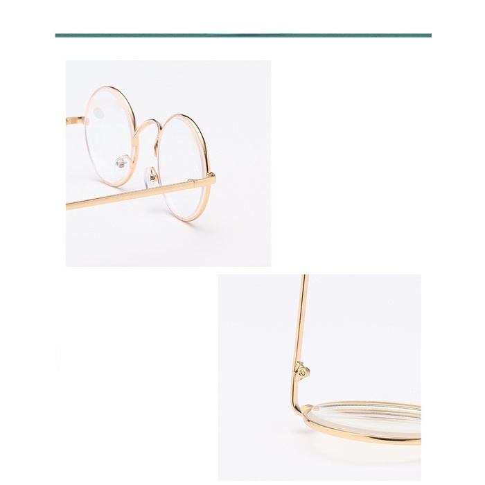 Mắt Kính Gọng Tròn Lớn - 100~400 Bằng Kim Loại Chống Bức Xạ