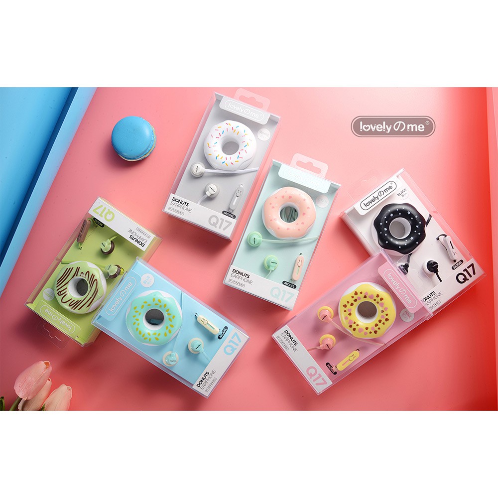 Tai Nghe In-Ear 3.5mm Hình Bánh Donut Có Mic Cho Iphone Xiaomi Huawei