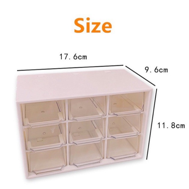 Hộp nhựa đa năng 9 ngăn đựng đồ siêu xinhFREESHIP kệ 9 ngăn đựng đồ mini tặng kèm sticker