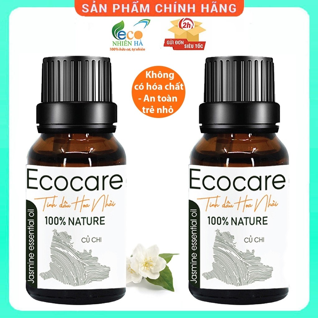 Tinh dầu ECOCARE 10ml, nhài nguyên chất, tinh dầu thơm phòng giúp ngủ ngon, tỉnh táo