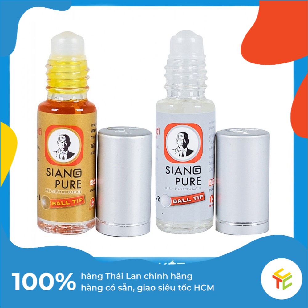 Dầu Gió Lăn Siang Pure Oil Formula Ball Tip 3cc Thái Lan chính hãng