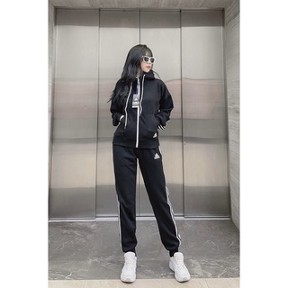 [full tag code ] Bộ Adidas thu đông có mũ - vải hãng