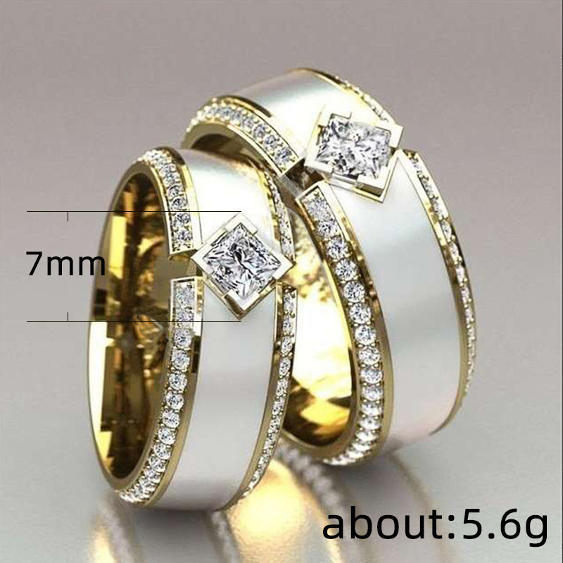 Mới Nhẫn Cặp Mạ Vàng 18k Đính Đá Kim Cương