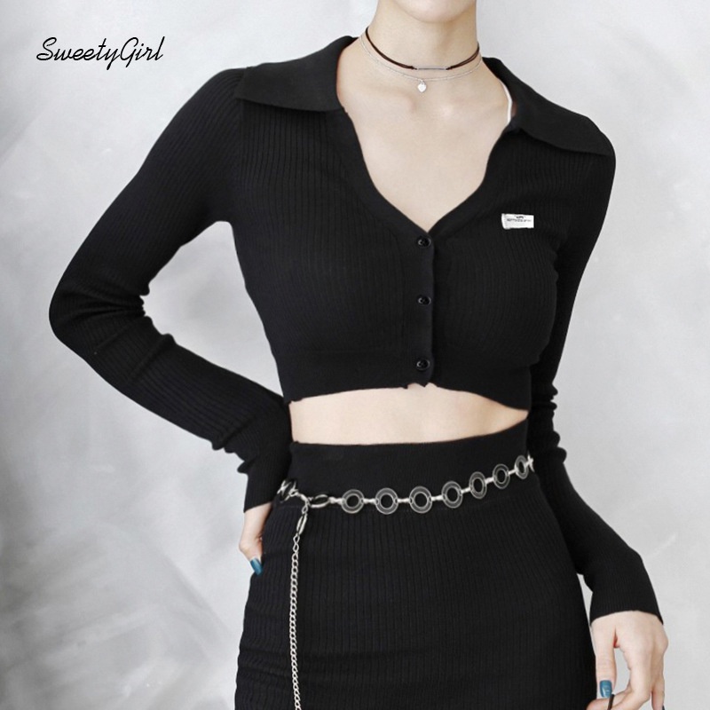 Áo Sơ Mi Tay Dài Cổ Chữ V Cài Nút Màu Sắc Trơn Cho Nữ