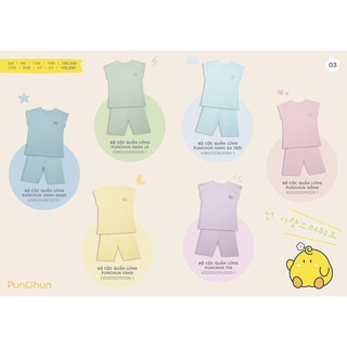 Punchun -  Bộ cộc quần lửng cho bé trai bé gái SS2022d02
