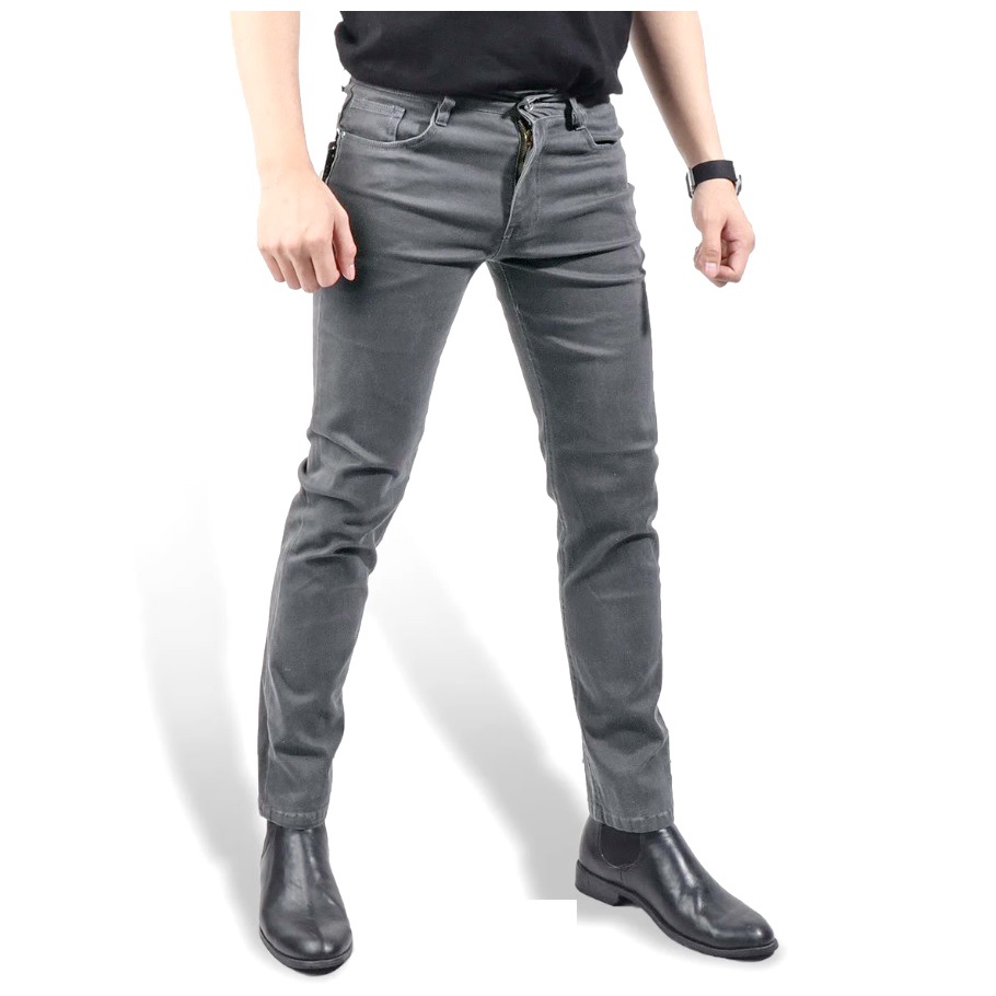 Quần Kaki Jean Màu Ghi DKA-07, Quần Kaki Nam dáng ôm đứng, Chất vải co giãn thoải mái - Doki