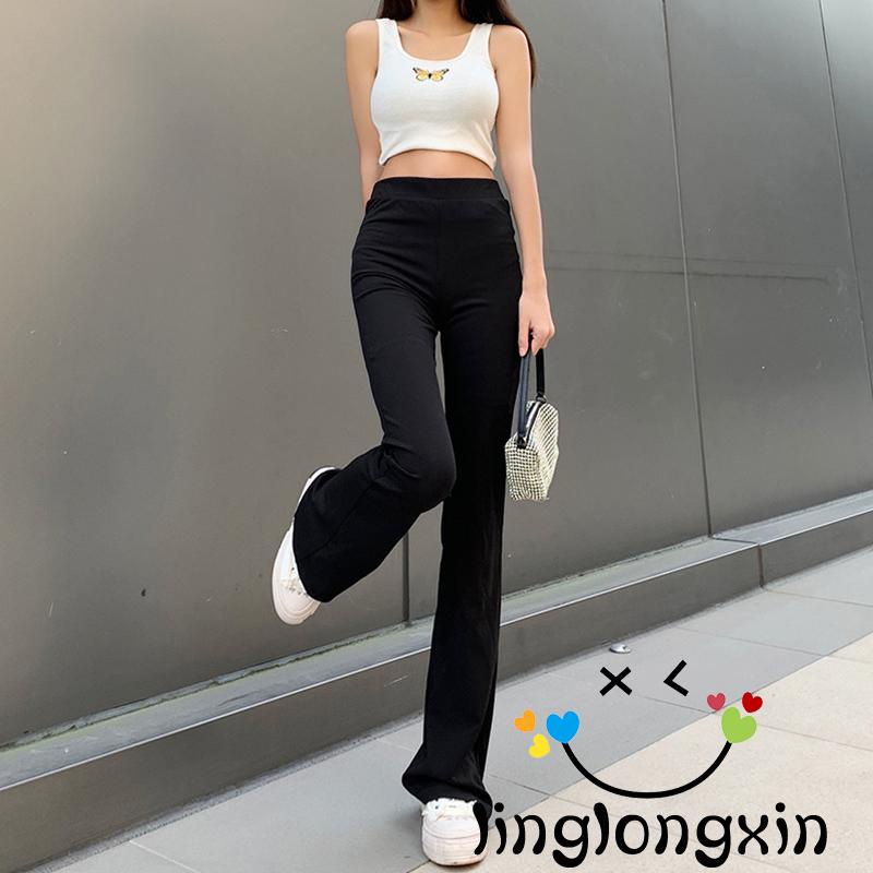 Quần Dài Ống Loe 2 Dây Màu Sắc Thời Trang Cho Nữ