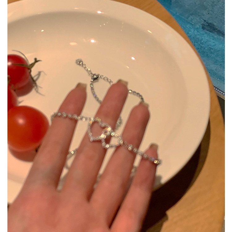 Vòng Cổ-Dây Chuyền Đính Hạt Lấp Lánh Mặt Trái Tim Cực Xinh