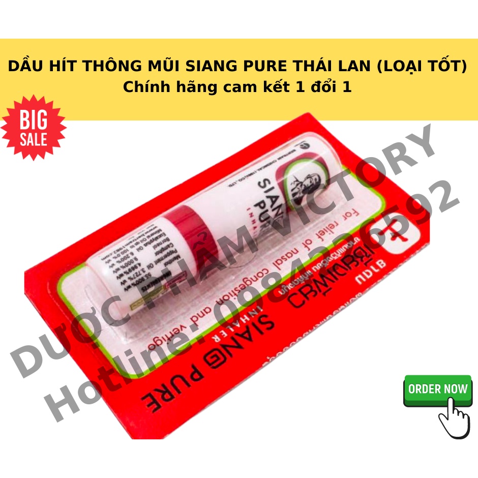 [HOẢ TỐC HCM 1H] Dầu Hít Thông Mũi Siang Pure Thái Lan hiệu ông già (loại tốt)