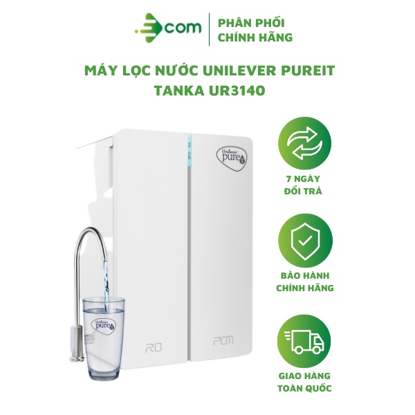 Máy lọc nước Unilever Pureit Tanka UR3140 chính hãng nhỏ gọn Tốc độ lọc 9 lít/ giờ