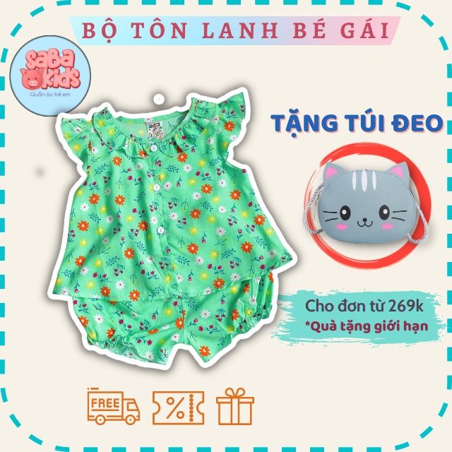 [SIÊU HOT -30K] Bộ Mặc Nhà Cho Bé Gái Tôn Lanh (Tole) Cánh Tiên SABAKIDS Mềm Mịn Siêu Xinh